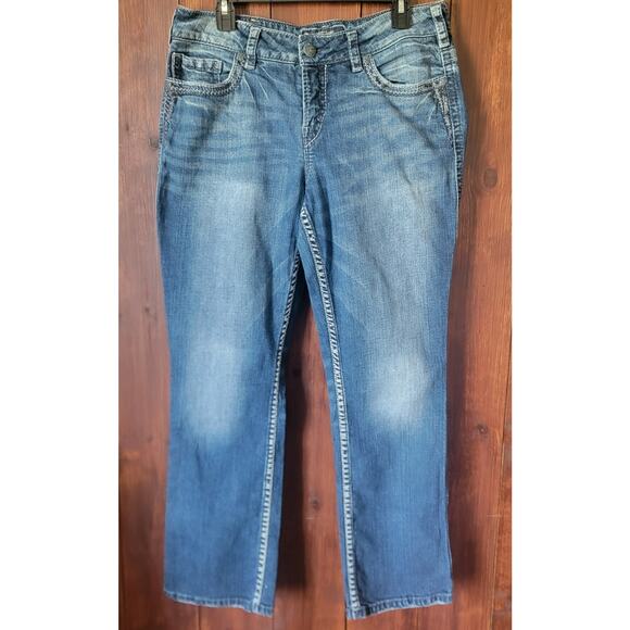 Silver Jeans Suki Women’s Size 14/31 Mid Slim Bootcut Medium Wash Denim Western - Picture 2 of 14